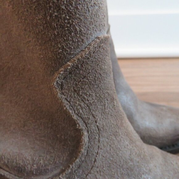 FREEBIRD BY STEVEN Salt Distressed Suede Bootie Boots in Taupe Gray - Size 6 - Picture 11 of 16